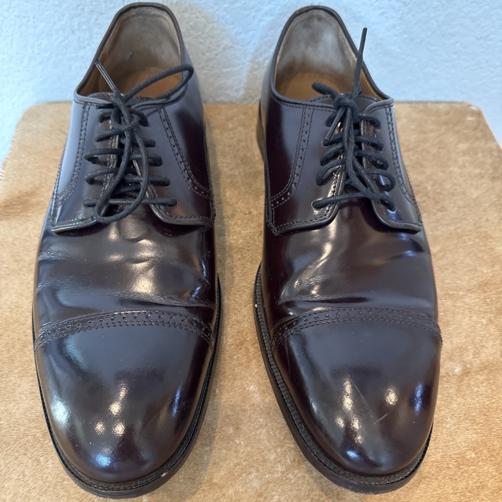 Johnston & Murphy Men's Bradford Cap Toe in Beautiful Burgundy Brush-Off Sz 11D‎